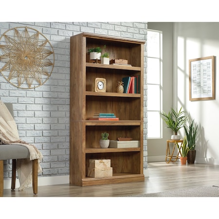 Sauder 5 Shelf Bookcase Sm , Three adjustable shelves for flexible storage options 426473